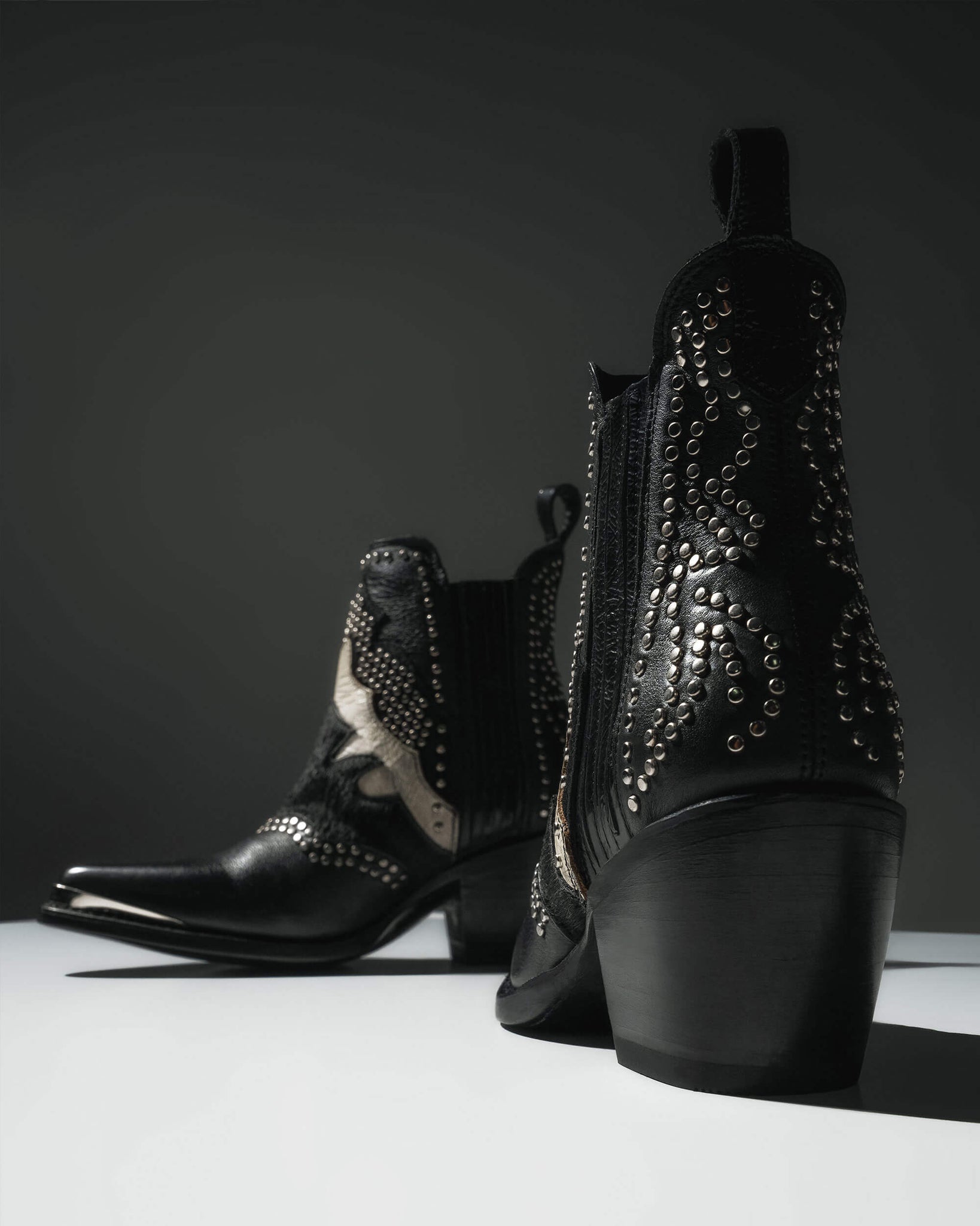 Campbell Amigos Texano Jeffrey Campbell Botines Negros De Piel